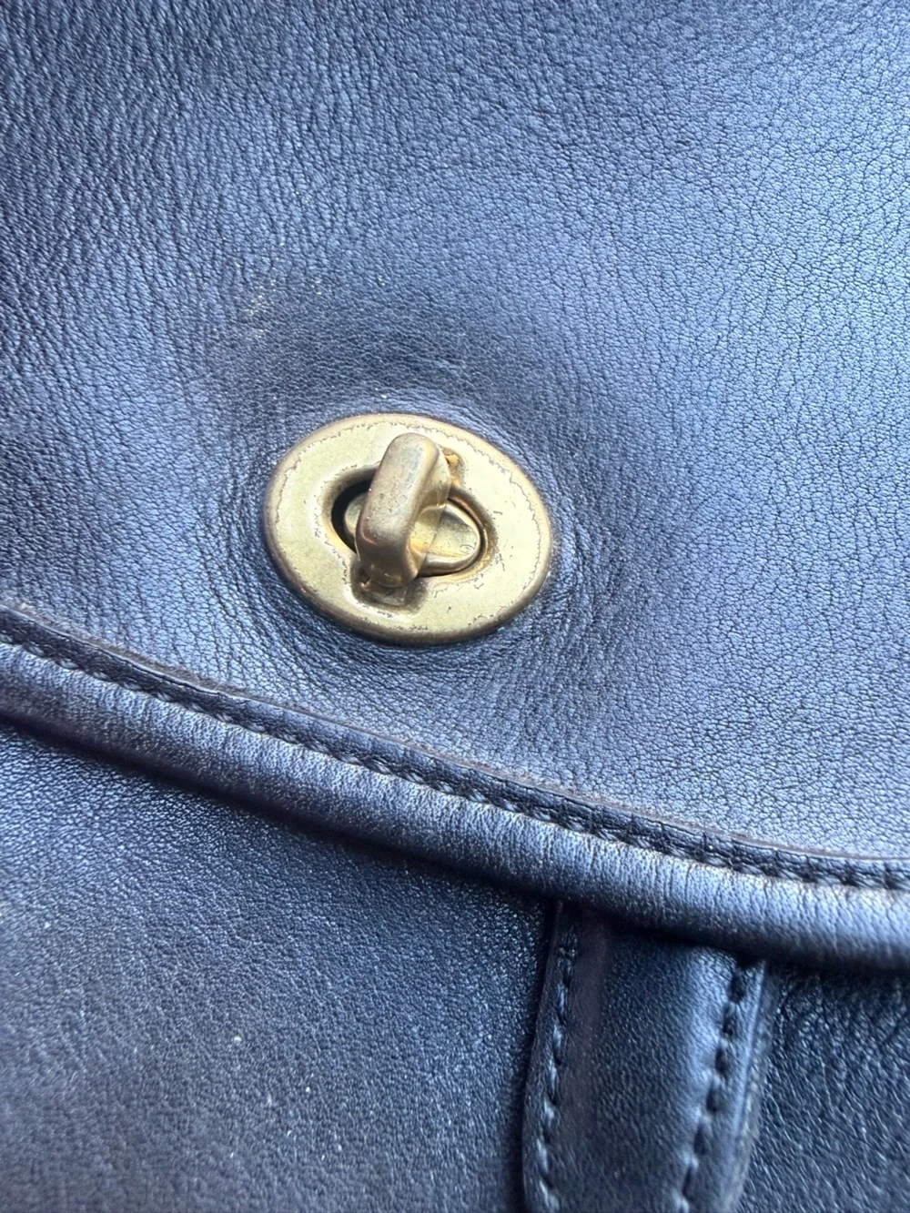 Coach Black Leather Backpack with Turn-Lock Hardware